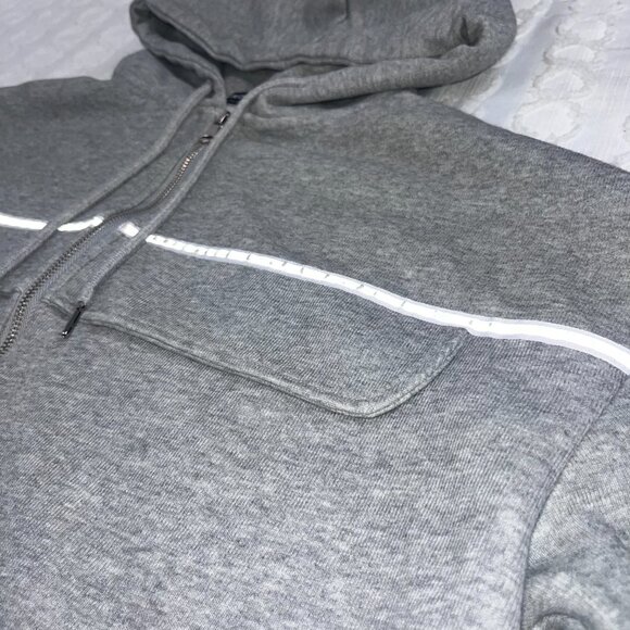 Jecci Five Grey Zip Up Hoodie with Reflective Stripe Women Size Small - Picture 8 of 10